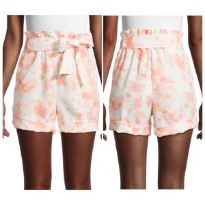 NWT BCBGeneration Tie-Dye ​​Paper Bag Shorts Pink and White TIE DYE Size Medium